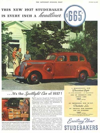 Studebaker Car Ad October 10, 1936