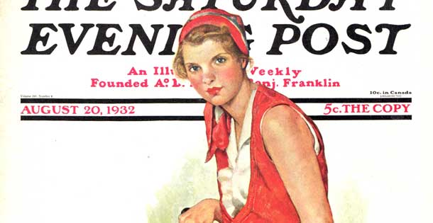 Cover of The Saturday Evening Post. "The American Girl" by Ellen Pyle. August 22, 1932. © SEPS 2014