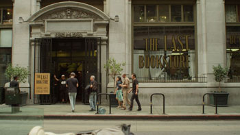 Customers in front of the Last Bookstore