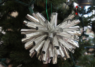 tin foil ball ornament