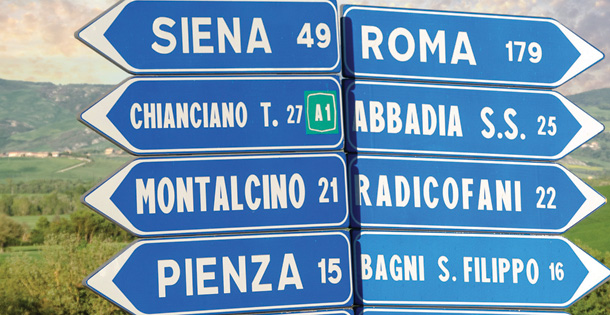Tuscany road signs
