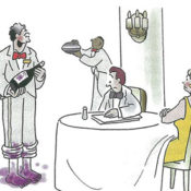 Waiter cartoon.