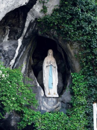 A statue of Our Lady of Lourdes was erected in the Grotto of Massabielle in 1864. Photo courtesy Jill Paris.