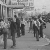 People waiting in line for jobs in New Orleans 1935