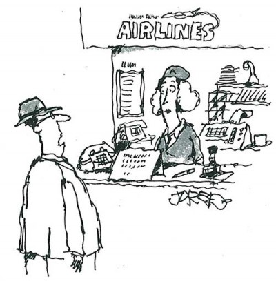 Wife “Never mind my luggage—what the devil have you done with my wife?” from December 82