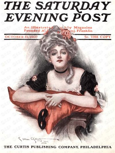 The Saturday Evening Post cover, Woman in Masquerade Costume by Allan Gilbert, October 12, 1907