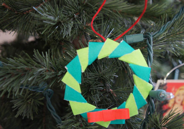 Christmas wreath ornament