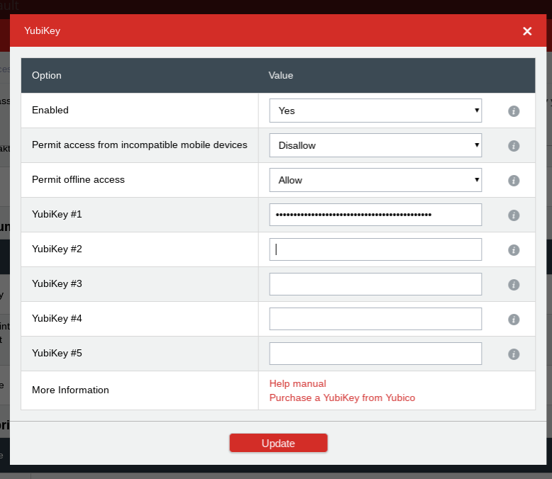 Screenshot of LastPass' backup page