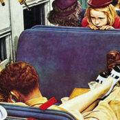 Norman Rockwell's September 12, 1944 Post cover entitled "Travel Experience."