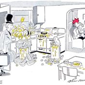 Chicken mag cooks his own eggs in his kitchen.