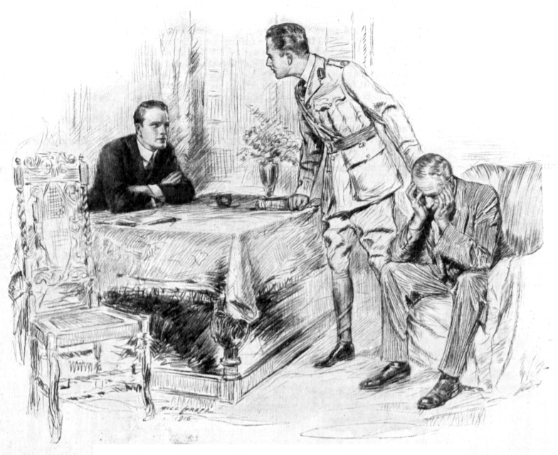 Men talking in an office