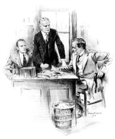 Men talking in an office