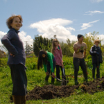 Alice Waters at the Edible Schoolyard in Berkeley, California. Photo by Hannah Johnson.