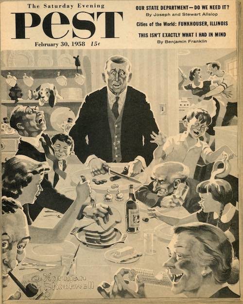 Spoof cover of the Saturday Evening Post