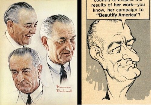 Norman Rockwell's portraits of Lyndon Johnson, and the MAD Magazine take