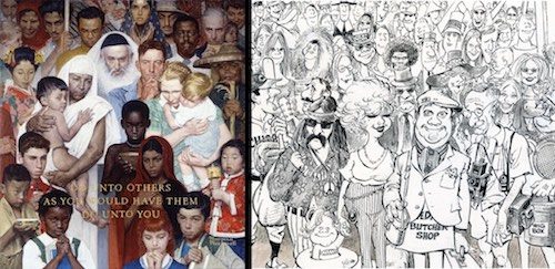 Norman Rockwell's Gold Rule illustration; MAD's version