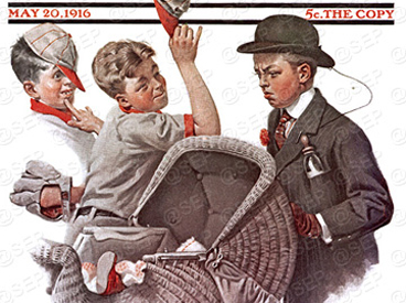 The Baby Carriage by Norman Rockwell