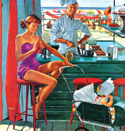 Babysitter at Beach Stand by George Hughes