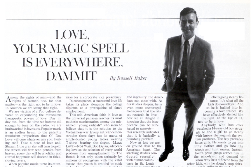 Russell Baker in the pages of the Saturday Evening Post