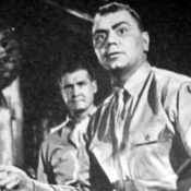 Ernest Borgnine, as Sgt. Fatso Judson, armed with cold steel and ready to fight.