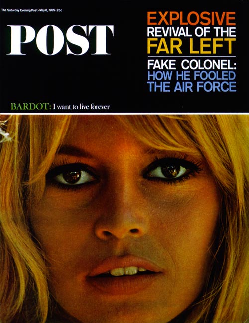 Bridget Bardot on the cover of the Saturday Evening Post.