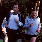 George H.W. Bush jogging in gym clothes