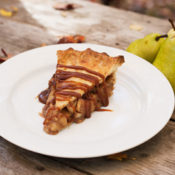 Caramel-Pear Pie from Baking By Hand: Make the Best Artisanal Breads and Pastries Better Without a Mixer by Andy and Jackie King.