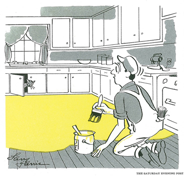 cat appears cartoon from October 10, 1959 Saturday Evening Post issue.