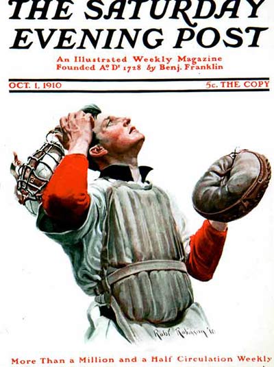  Baseball Catcher Looking Up from October 1, 1910