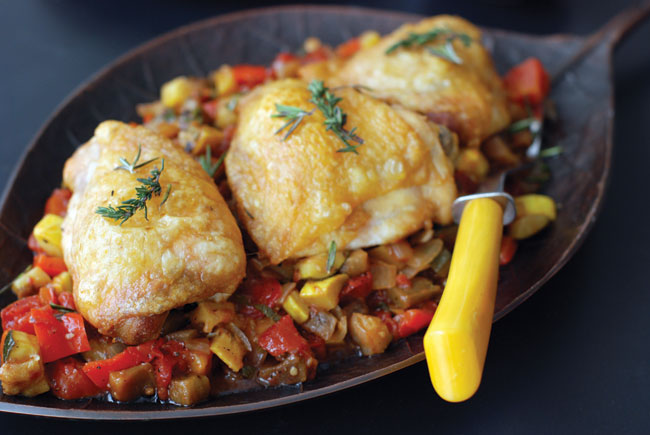 Roast Chicken with Ratatouille