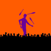 Silhouette of a juggler