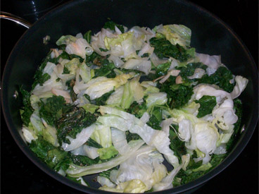 greens cooking in pot