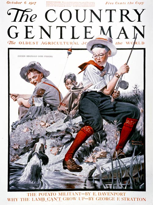 Cousin Reginald Goes Fishing by Norman Rockwell Cousin Reginald Goes Fishing