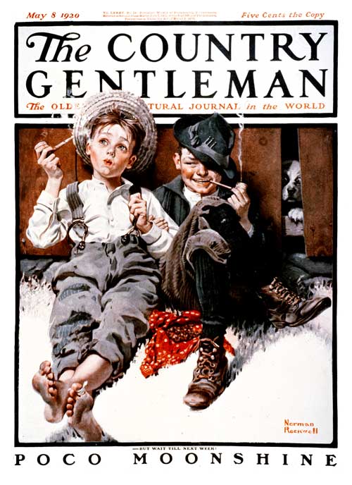 Smoking Behind the Barn by Norman Rockwell Smoking Behind the Barn by Norman Rockwell