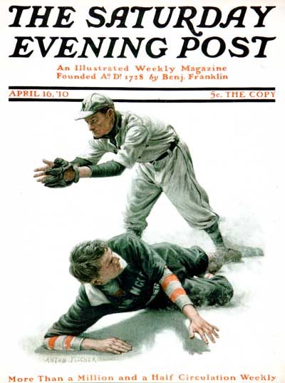 A baserunner slides into home plate while the catcher awaits the ball.