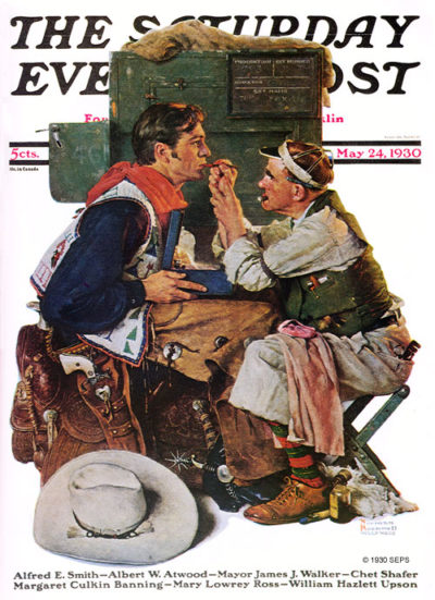 Gary Cooper as "The Texan" by Norman Rockwell, May 24, 1930