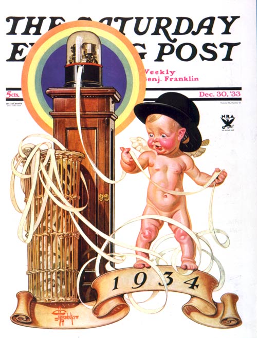 New Year Ticker Tape by JC Leyendecker