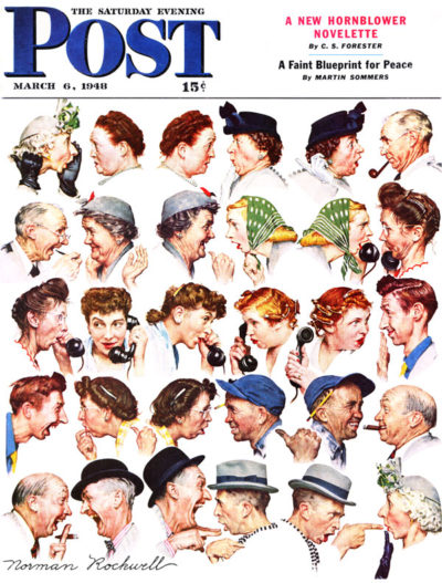 <em>The Gossips</em> by Norman Rockwell. March 6, 1948.