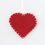 felt heart-shaped ornament