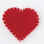 felt heart-shaped ornament