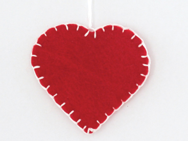 felt heart-shaped ornament