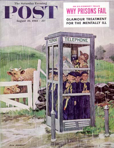 cubscouts Cub Scouts in Phone Booth by Richard Sargent from August 26, 1961