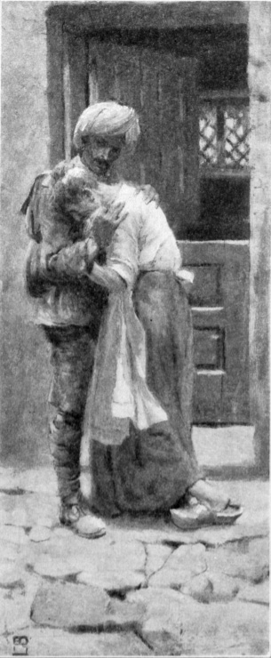 Woman weeps on an Indian soldier's shoulder