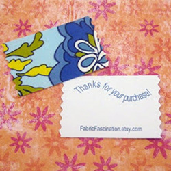 business card with fabric-covered back