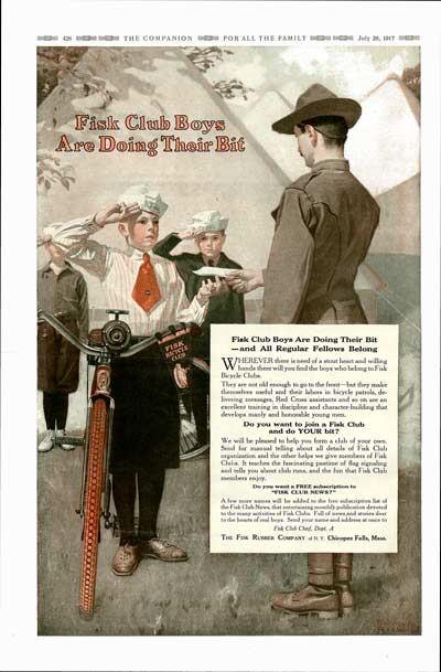 fiskclubboys Fisk WWI Soldier - Youth's Companion from July 26, 1917