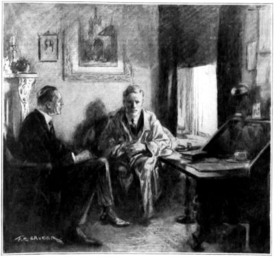 The doctor speaks with Mr. Haymaker in the study