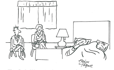 Sleeping cartoon from Saturday Evening Post Nov/Dec 1992