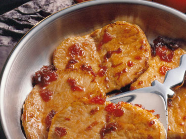 pork chops with plum preserves and ginger