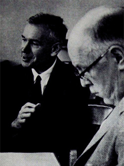 Blue Cross originator E.A. van Steenwyk and Dr. S. B. Hadden (right).