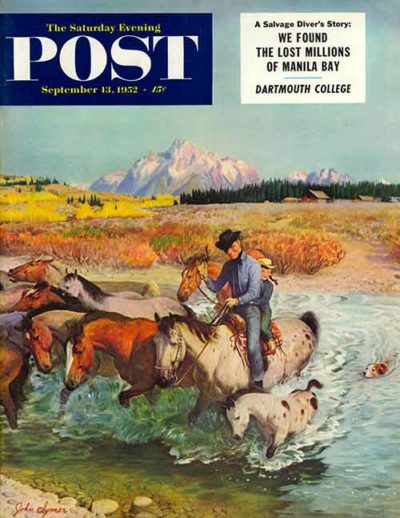 Herding Horses by John Clymer from September 13, 1952